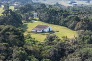Picture taken with drone of the Chapel of Our Lady of the Conception of the Anteater - Balsa Nova city - Parana state (PR) - Brazil