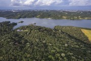 Picture taken with drone of Passauna River basin - Passauna Environmental Protection Area - Campo Largo city - Parana state (PR) - Brazil