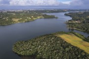 Picture taken with drone of Passauna River basin - Passauna Environmental Protection Area - Campo Largo city - Parana state (PR) - Brazil