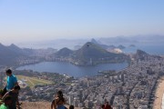 Persons in summit of the Morro Dois Irmaos (Two Brothers Mountain) with the Christ the Redeemer in the background - Rio de Janeiro city - Rio de Janeiro state (RJ) - Brazil