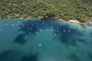 Picture taken with drone of the Abraao Bay -Ilha Grande State Park - Tamoios Environmental Protection Area - Angra dos Reis city - Rio de Janeiro state (RJ) - Brazil