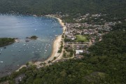 Picture taken with drone of the Vila do Abraao (Abraao Village) -Ilha Grande State Park - Tamoios Environmental Protection Area - Angra dos Reis city - Rio de Janeiro state (RJ) - Brazil