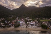 Picture taken with drone of the Vila do Abraao (Abraao Village) -Ilha Grande State Park - Tamoios Environmental Protection Area - Angra dos Reis city - Rio de Janeiro state (RJ) - Brazil