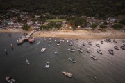 Picture taken with drone of the Vila do Abraao (Abraao Village) -Ilha Grande State Park - Tamoios Environmental Protection Area - Angra dos Reis city - Rio de Janeiro state (RJ) - Brazil