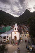 Picture taken with drone of Saint Sebastian Church (1863) - Vila do Abraao (Abraao Village) with the Papagaio Peak (Parrot Peak) in the background - Angra dos Reis city - Rio de Janeiro state (RJ) - Brazil