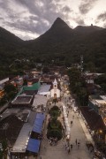 Picture taken with drone of Saint Sebastian Church (1863) - Vila do Abraao (Abraao Village) with the Papagaio Peak (Parrot Peak) in the background - Angra dos Reis city - Rio de Janeiro state (RJ) - Brazil