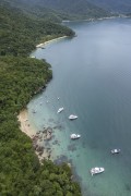 Picture taken with drone of Feiticeira Beach (Witch Beach) waterfront - Angra dos Reis city - Rio de Janeiro state (RJ) - Brazil