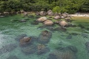 Picture taken with drone of Feiticeira Beach (Witch Beach) waterfront - Angra dos Reis city - Rio de Janeiro state (RJ) - Brazil