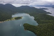 Picture taken with drone of the Atlantic Forest area on Ilha Grande - Angra dos Reis city - Rio de Janeiro state (RJ) - Brazil