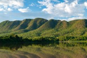 View of Paraguai River with Serra do Amolar in the background - Corumba city - Mato Grosso do Sul state (MS) - Brazil