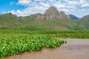 View of Paraguai River with Serra do Amolar in the background - Corumba city - Mato Grosso do Sul state (MS) - Brazil