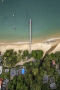 Picture taken with drone of Pier - Praia Grande de Palmas Beach waterfront  - Angra dos Reis city - Rio de Janeiro state (RJ) - Brazil
