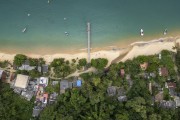Picture taken with drone of Pier - Praia Grande de Palmas Beach waterfront  - Angra dos Reis city - Rio de Janeiro state (RJ) - Brazil