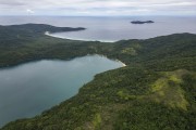 Picture taken with drone of the Atlantic Forest area on Ilha Grande - Angra dos Reis city - Rio de Janeiro state (RJ) - Brazil