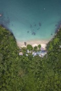 Picture taken with drone of the Atlantic Forest area on Ilha Grande -Praia Brava de Palmas Beach - Angra dos Reis city - Rio de Janeiro state (RJ) - Brazil
