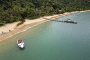 Picture taken with drone of Pier - Praia Grande de Palmas Beach waterfront  - Angra dos Reis city - Rio de Janeiro state (RJ) - Brazil