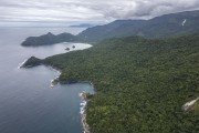 Picture taken with drone of the Atlantic Forest area on Ilha Grande - Angra dos Reis city - Rio de Janeiro state (RJ) - Brazil