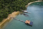 Picture taken with drone of Pier - Pouso Beach waterfront  - Angra dos Reis city - Rio de Janeiro state (RJ) - Brazil