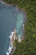 Picture taken with drone of tourist boats at Caxadaço Beach - Angra dos Reis city - Rio de Janeiro state (RJ) - Brazil