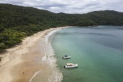 Picture taken with drone of tourists at Parnaioca Beach - Angra dos Reis city - Rio de Janeiro state (RJ) - Brazil