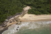 Picture taken with drone of river flowing into Parnaioca Beach - Angra dos Reis city - Rio de Janeiro state (RJ) - Brazil