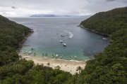 Picture taken with drone of tourist boats at Meros Beach - Angra dos Reis city - Rio de Janeiro state (RJ) - Brazil