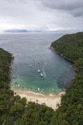 Picture taken with drone of tourist boats at Meros Beach - Angra dos Reis city - Rio de Janeiro state (RJ) - Brazil