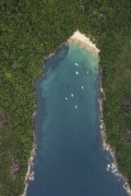 Picture taken with drone of tourist boats at Meros Beach - Angra dos Reis city - Rio de Janeiro state (RJ) - Brazil