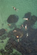 Picture taken with drone of tourist swimming at Meros Beach - Angra dos Reis city - Rio de Janeiro state (RJ) - Brazil