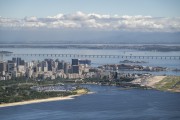 View of the Flamengo Beach from Sugarloaf Mountain Mountain with the buildings of the city center neighborhood and Rio-Niteroi Bridge in the background  - Rio de Janeiro city - Rio de Janeiro state (RJ) - Brazil