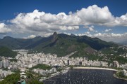 View of Botafogo Bay from the Sugarloaf mirante with the Christ the Redeemer in the background - Rio de Janeiro city - Rio de Janeiro state (RJ) - Brazil