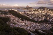Picture taken with drone of Santa Marta Slum with the Sugarloaf Mountain in the background - Rio de Janeiro city - Rio de Janeiro state (RJ) - Brazil