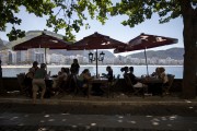 Tables in the external area of Confeitaria Colombo  - Old Fort of Copacabana (1914-1987), current History Museum Army - Rio de Janeiro city - Rio de Janeiro state (RJ) - Brazil