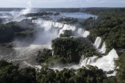 Picture taken with drone of waterfalls in Iguaçu National Park - Border between Brazil and Argentina - Foz do Iguacu city - Parana state (PR) - Brazil
