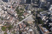 Picture taken with drone of the Lapa Arches, Circo Voador, Fundicao Progresso and the Cathedral of Sao Sebastiao do Rio de Janeiro - Rio de Janeiro city - Rio de Janeiro state (RJ) - Brazil