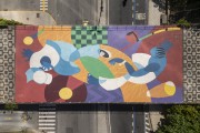 Picture taken with drone of pedestrian walkway over Republica do Chile Avenue - Rio de Janeiro city - Rio de Janeiro state (RJ) - Brazil
