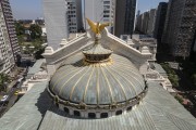 Picture taken with drone of the eagle - roof of the Municipal Theater of Rio de Janeiro (1909) - Rio de Janeiro city - Rio de Janeiro state (RJ) - Brazil