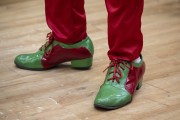 Shoe detail - Group of samba dancers performing for tourists in Cidade do Samba (City of Samba) - Rio de Janeiro city - Rio de Janeiro state (RJ) - Brazil