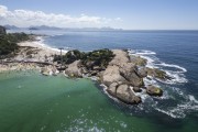 Picture taken with drone of the Arpoador Stone  - Rio de Janeiro city - Rio de Janeiro state (RJ) - Brazil