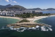 Picture taken with drone of the Arpoador Stone  - Rio de Janeiro city - Rio de Janeiro state (RJ) - Brazil