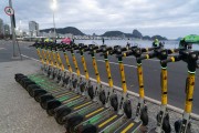 Electric scooter rental station at Posto 6 on Copacabana Beach - Rio de Janeiro city - Rio de Janeiro state (RJ) - Brazil