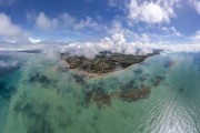 Picture taken with drone of coral reef - Prado city - Bahia state (BA) - Brazil