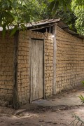 Detail of a rustic clay and wood house in the Tiba indigenous village - Prado city - Bahia state (BA) - Brazil