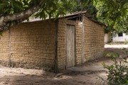 Detail of a rustic clay and wood house in the Tiba indigenous village - Prado city - Bahia state (BA) - Brazil