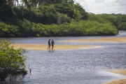 Tourists at Barra do Cahy Beach - Prado city - Bahia state (BA) - Brazil
