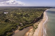 Picture taken with drone of Barra do Cahy Beach - Prado city - Bahia state (BA) - Brazil