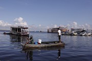 Negro River during the flooding of rivers in the Amazon - Manaus city - Amazonas state (AM) - Brazil