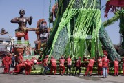 Allegories of the Bumbas oxen Caprichoso and Garantido in the city of Parintins - Parintins city - Amazonas state (AM) - Brazil