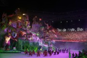 Boi Garantido (Guaranteed Ox) apresentation during the Parintins Folklore Festival - Amazonino Mendes Cultural Center and Sportive (1988) - also known as Bumbodromo - Parintins city - Amazonas state (AM) - Brazil