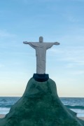 Sand sculpture representing Christ the Redeemer - Copacabana Beach - Rio de Janeiro city - Rio de Janeiro state (RJ) - Brazil